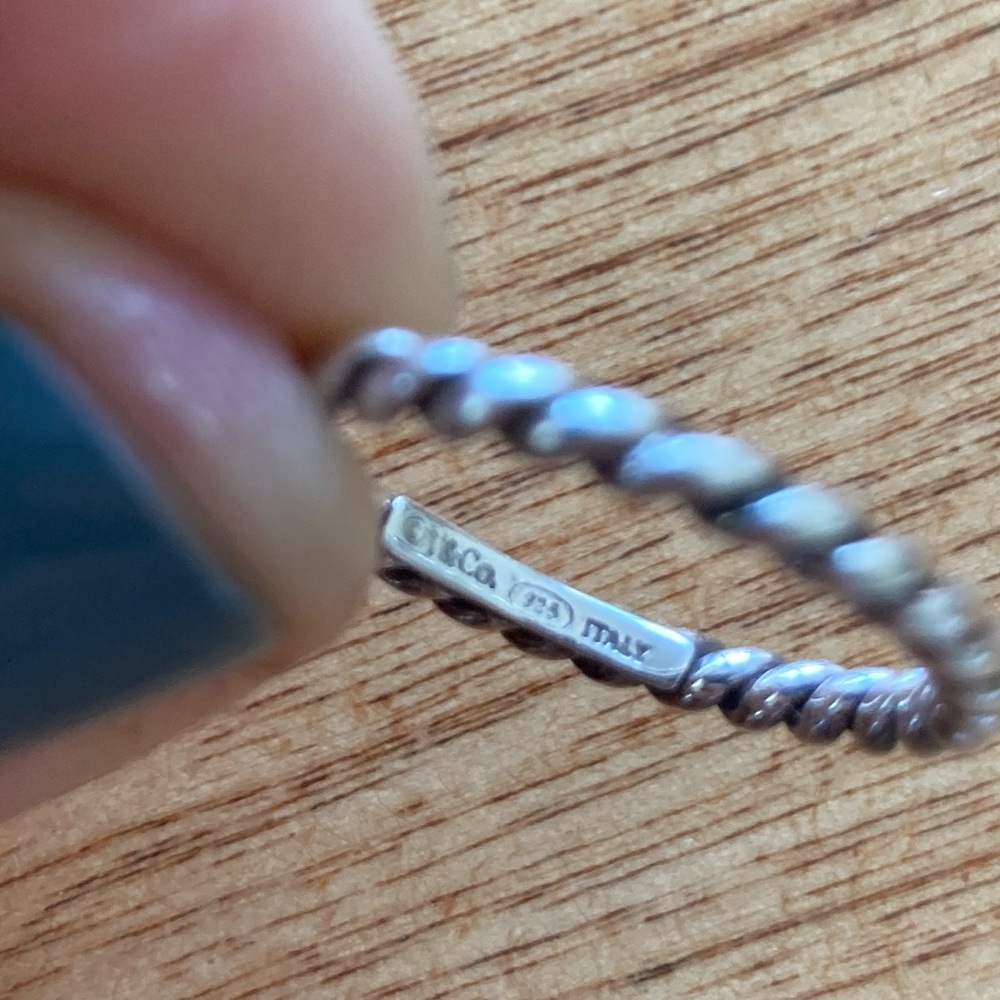 Tiffany & Co Twist Rope Sterling Silver ring size 5.5-5.75 GUC
